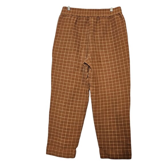 Madewell Waffleback Pull-On High-Rise Women Tapered Pants Windowpane Medium Tall - Picture 4 of 12